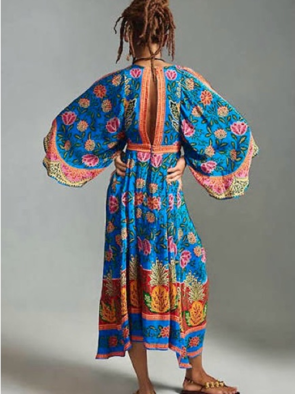 FARM Rio Blue Floral Maxi kaftan with Pineapple Garden - Picture 10 of 12